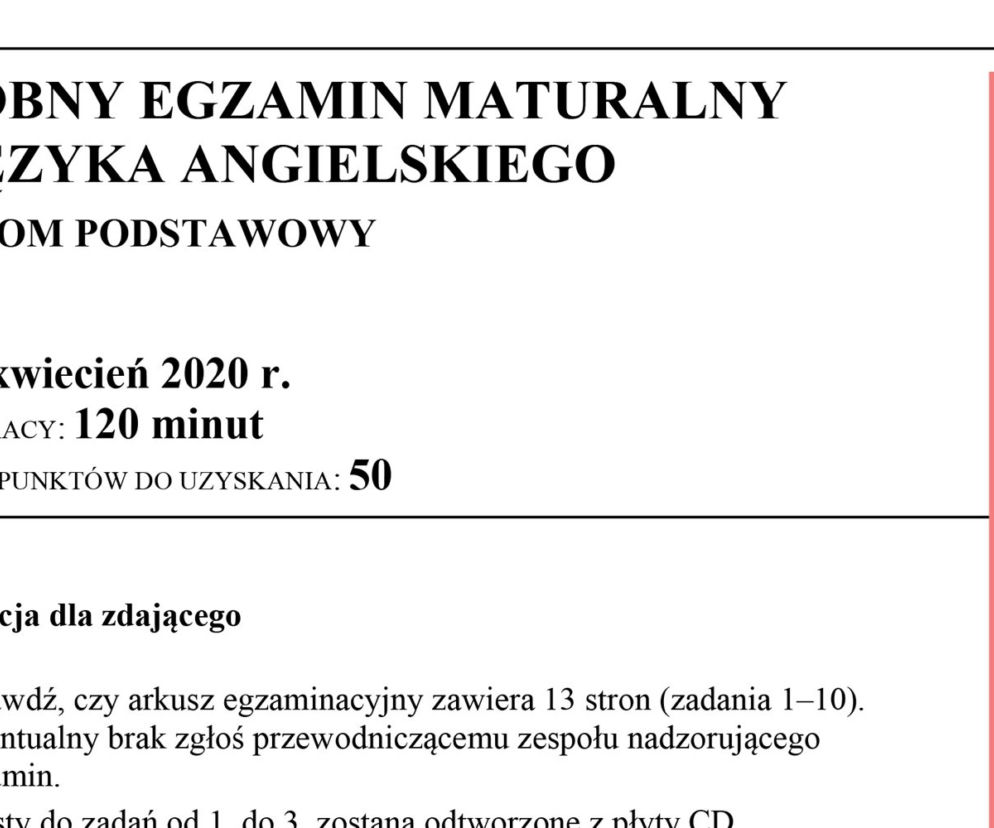 Matura próbna 2020 angielski