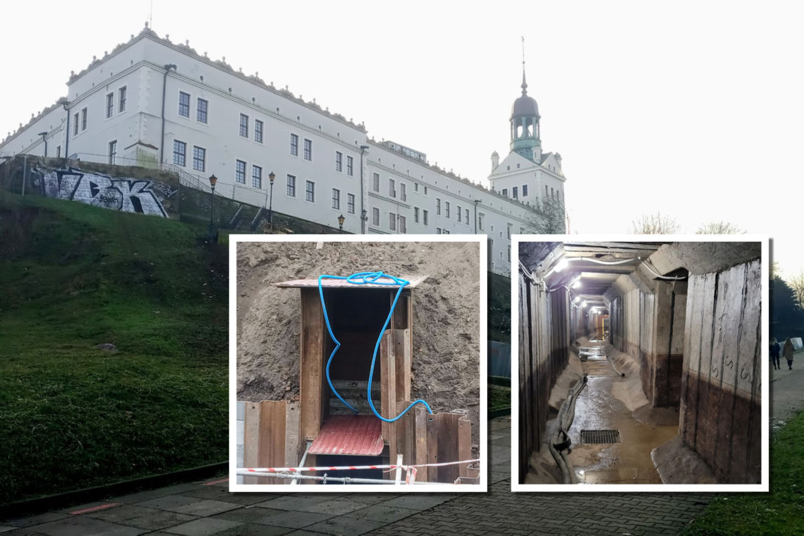 Trwa udrażnianie tuneli pod Zamkiem Książąt Pomorskich w Szczecinie