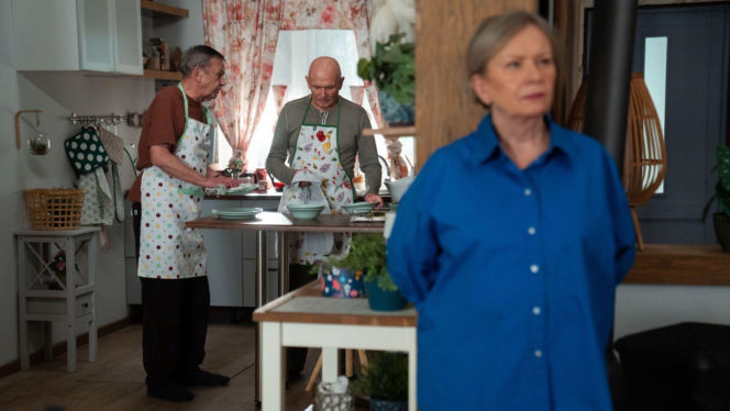 Barwy szczęścia odc. 3363. Basia (Sławomira Łozińska), Tolek (Marek Siudym), Czesław (Marian Jaskulski)