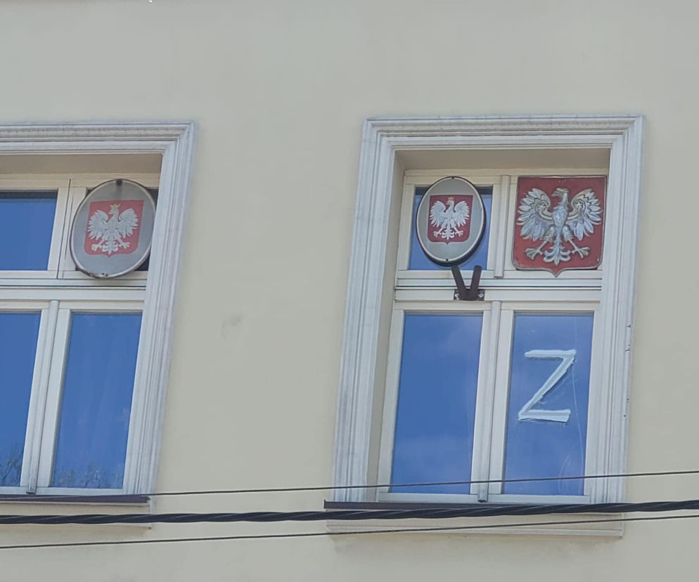 Flaga Rosji i Z w Chorzowie