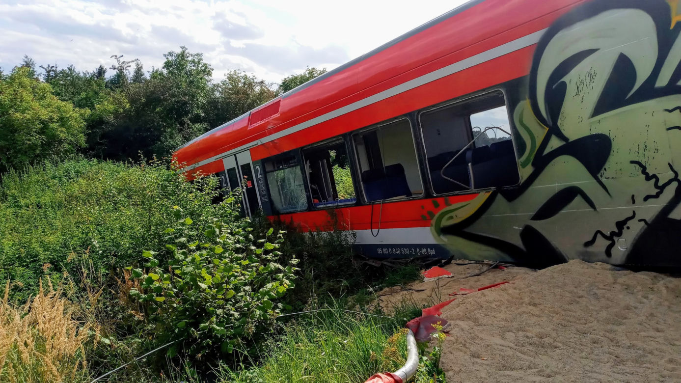 Wrak niemieckiego pociągu pod Kołbaskowem