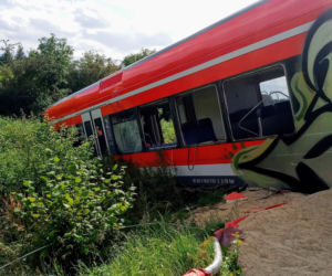 Wrak niemieckiego pociągu pod Kołbaskowem