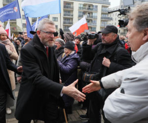 Grzegorz Braun po rozprawie