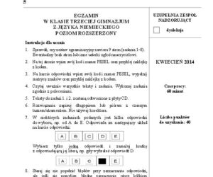 EGZAMIN GIMNAZJALNY 2014 JĘZYK NIEMIECKI - ARKUSZE z CKE poziom ROZSZERZONY