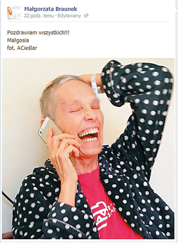 Małgorzata Braunek: Pozdrowienia ze szpitala