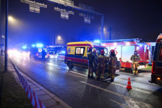 Zderzenie tramwajów na ul. Bieńczyckiej w Krakowie