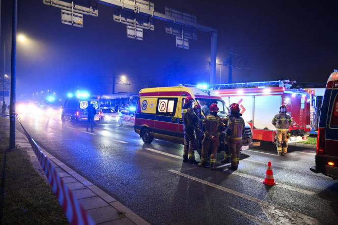 Zderzenie tramwajów na ul. Bieńczyckiej w Krakowie