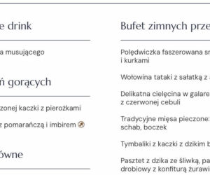 Menu andrzejkowe hotel Gołębiewski Pobierowo