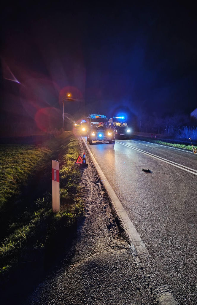 Osobowe Audi potrąciło mężczyznę. Śmiertelny wypadek na DK73 w Brniu