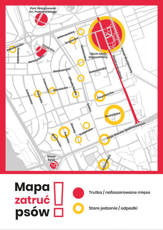 Saska Kępa - mapa zagrożeń dla psów
