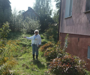 Dziki rów dzieli działkę, a urzędnicy rozkładają ręce. Seniorka drży, że dom osunie się do wody