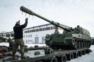 Siła ognia 1. Warszawskiej Brygady Pancernej. Przygotowanie do pierwszego strzelanie z armatohaubic K9