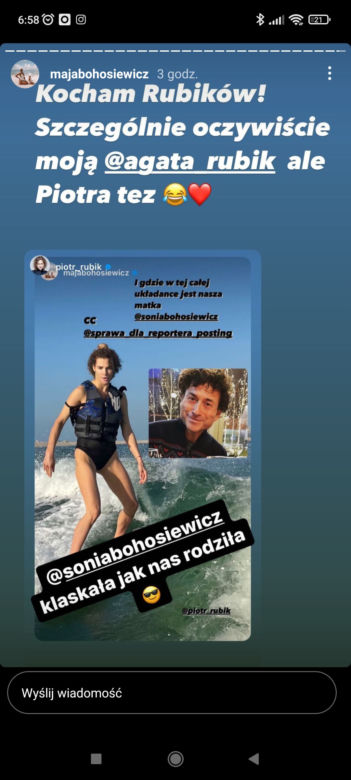 Maja Bohosiewicz drwi z internautów?! W tle Piotr Rubik i jej siostra, Sonia 
