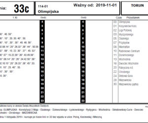 Komunikacja miejska na Wszystkich Świętych w Toruniu - rozkłady jazdy