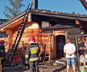 Pożar sauny w Szaflarach. Gęsty dym było widać z daleka