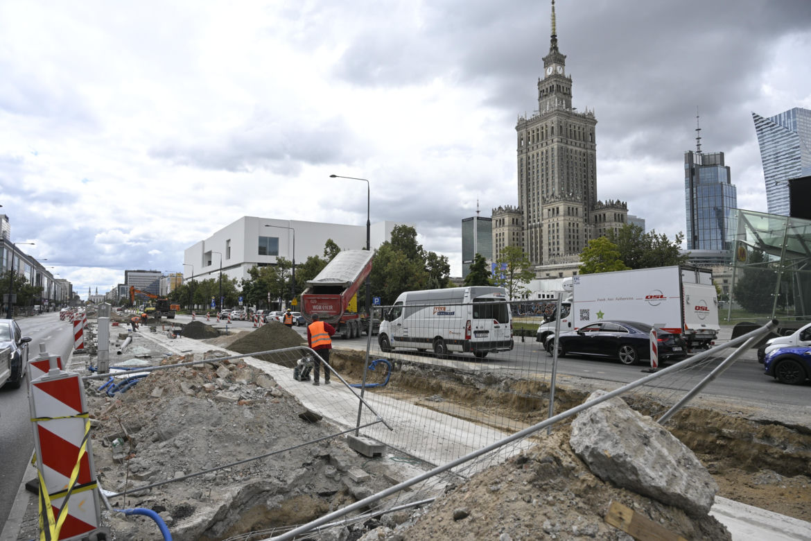 Remont torowiska na ul. Marszałkowskiej (sierpień 2025)