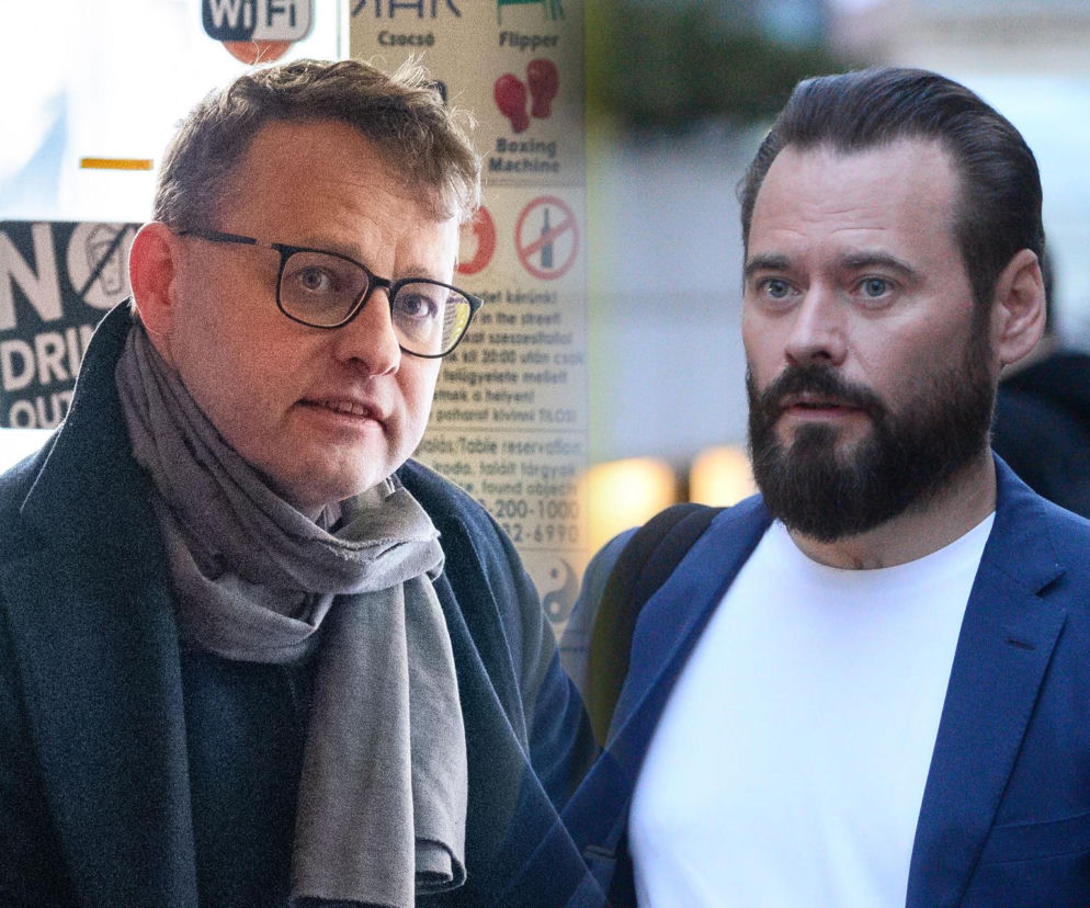 Marcin Romanowski w okularach i szarym szaliku obok Krzysztofa Stanowskiego. O komentarzu publicysty pisze SE Polityka.