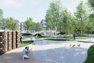 Wizualizacja nowego osiedla w dzielnicy Tłoki