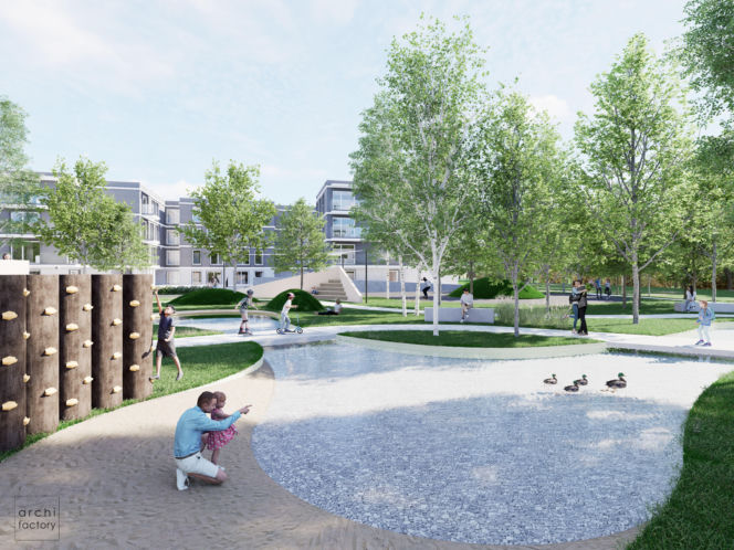 Wizualizacja nowego osiedla w dzielnicy Tłoki