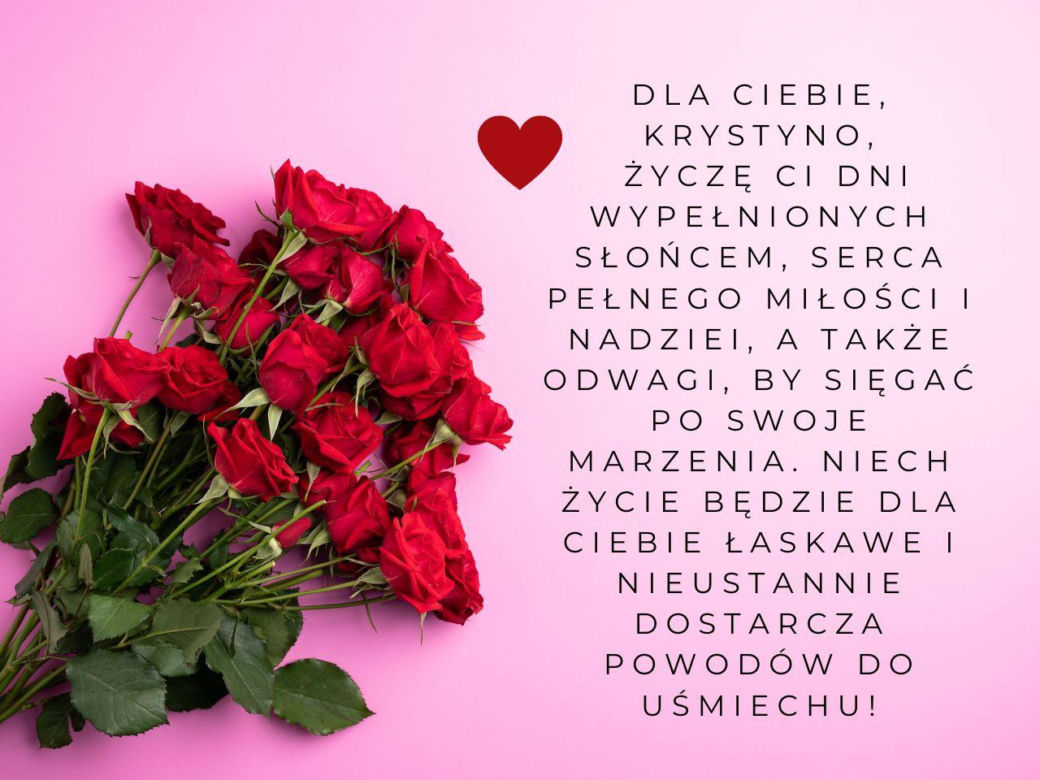 Kartka z życzeniami na imieniny Krystyny