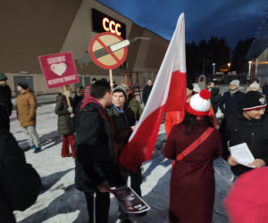Protest przeciwko segregacji sanitarnej w Lesznie