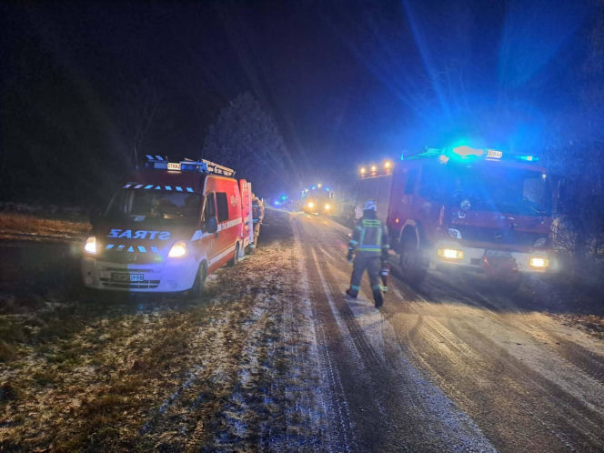 Pożar budynku w miejscowości Bartoszówka w powiecie grodziskim