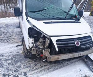 Roztrzaskał dostawczaka na drzewie. Gdy policjanci zajrzeli do bagażnika, zamarli