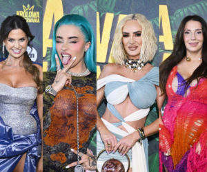 Serowska we włóczce, Macudzińska-Borowiak w bandażu i Fagata przebrana za węża. Celebrytki na premierze Królowej przetrwania