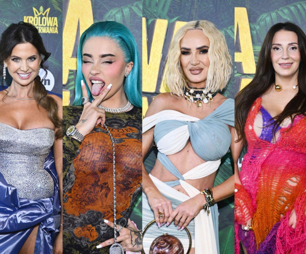 Serowska we włóczce, Macudzińska-Borowiak w bandażu i Fagata przebrana za węża. Celebrytki na premierze Królowej przetrwania