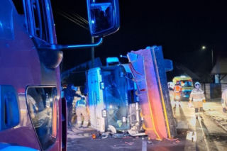 Piaskarka na boku w Krzycku Małym koło Leszna