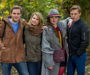 Na Wspólnej. Ola (Marta Wierzbicka), Klaudia (Julia Trembecka), Konrad (Igor Obłoza), Indiana (Przemysław Wyszyński)