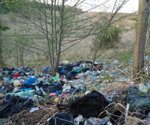 Nielegalne wysypisko przy trakcie spacerowym w okolicach ulicy Srebrnej