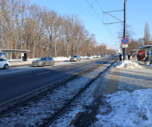 Torowisko w al. Waszyngtona w Warszawie przed remontem