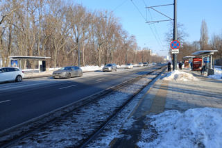 Torowisko w al. Waszyngtona w Warszawie przed remontem