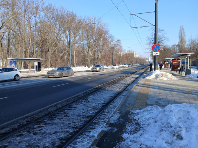 Torowisko w al. Waszyngtona w Warszawie przed remontem