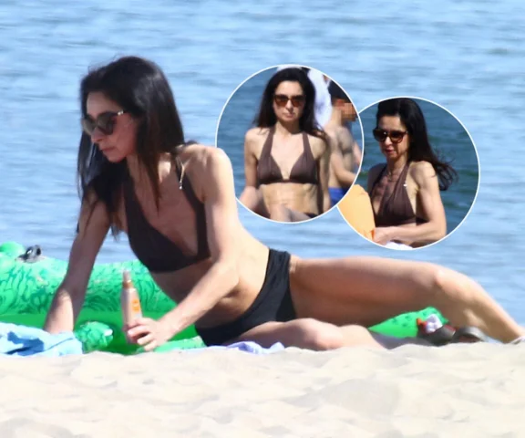 Kaczyńska smaży się na plaży wraz z mężem i synem