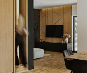Między minimalizmem a złotym detalem. Elegancki dom w Katowicach