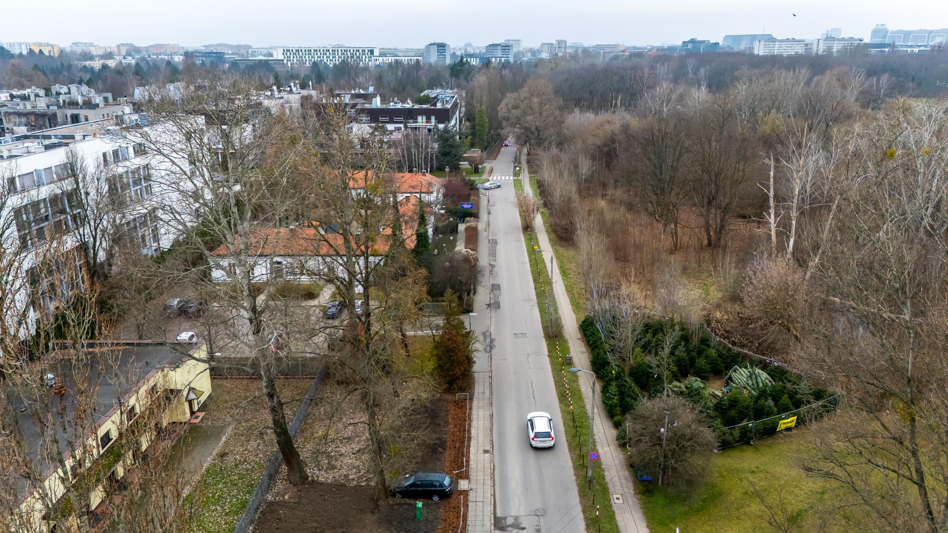 Przyszła trasa tramwaju wzdłuż Pola Mokotowskiego w Warszawie