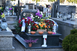 Grób pani Basi w pierwszą rocznicę śmierci