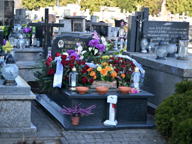 Grób pani Basi w pierwszą rocznicę śmierci