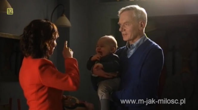 M jak miłość. Zuza (Jolanta Fraszyńska), Zbyszek Filarski (Andrzej Precigs), Mikołaj Zduński (Ignacy Wudkiewicz)
