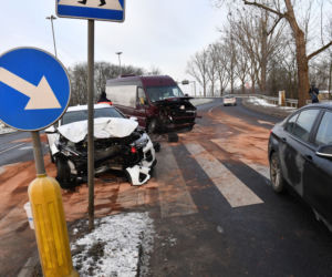 Wypadek na ul. Przestrzennej w Szczecinie