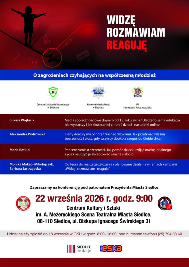 Ruszyła kolejna edycja kampanii profilaktycznej „Widzę – Rozmawiam – Reaguję” w Siedlcach