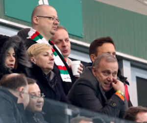 Grzegorz Schetyna na stadionie Legii