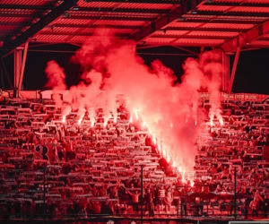 Widzew Łódź - Lech Poznań: Zdjęcia kibiców i zawodników z meczu 24. kolejki PKO BP Ekstraklasy