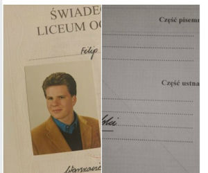 Filip Chajzer chwali się ocenami z matury