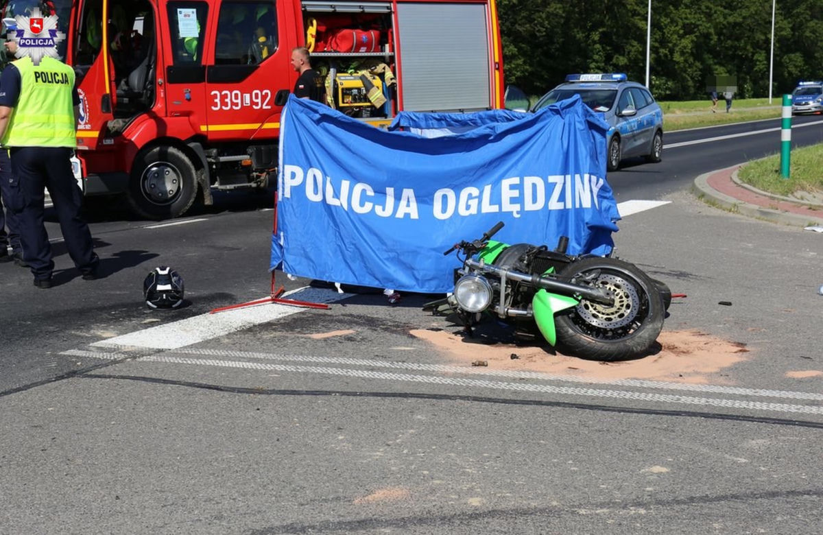 Motocyklista uderzył w ciągnik rolniczy i zginął na miejscu
