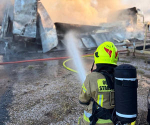 Pożar pojazdów ciężarowych w miejscowości Pabierowice
