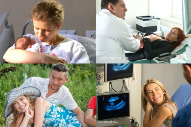 Seriale po wakacjach 2015. Ciąże i porody. Natalka (Marcjanna Lelek), Agnieszka (Magdalena Walach), Joanna (Anna Cieślak), Hana (Kamilla Baar)