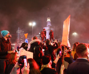 Protest przeciwko zaostrzeniu prawa aborcyjnego w Warszawie